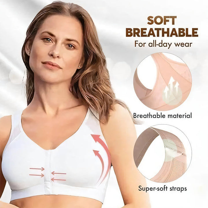 Women's Comfortable Adjustable Front-Hook Support Bra, soft lace design