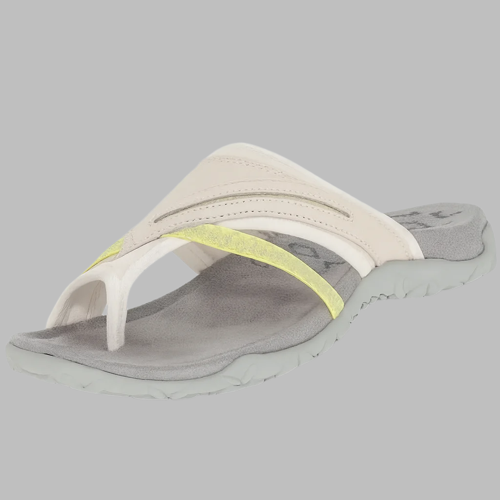 Cushioned women's cross strap beach flip-flops. Perfect comfortable slides for summer, casual walks, and vacations.