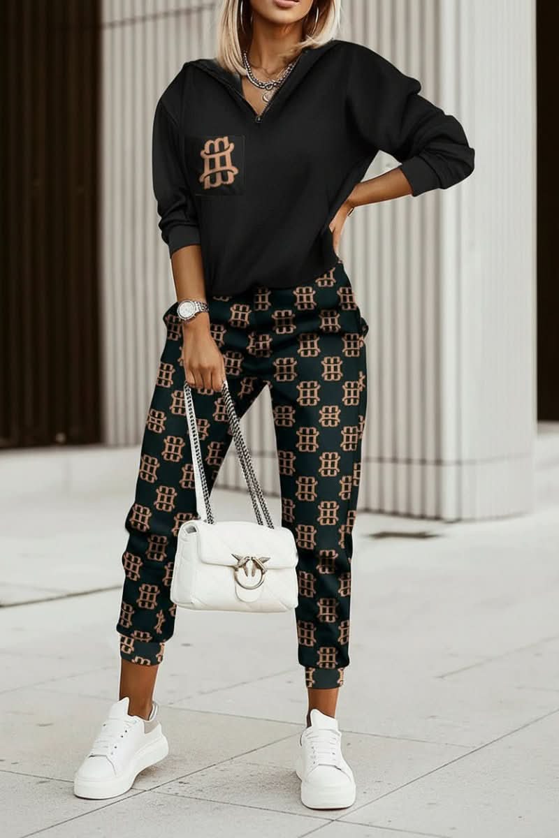 Women's comfortable everyday tracksuit set; soft activewear loungewear for casual wear.