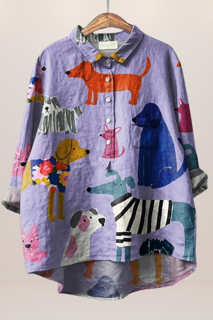 Stylish women's floral print blouse, comfortable and versatile for daily fashion.