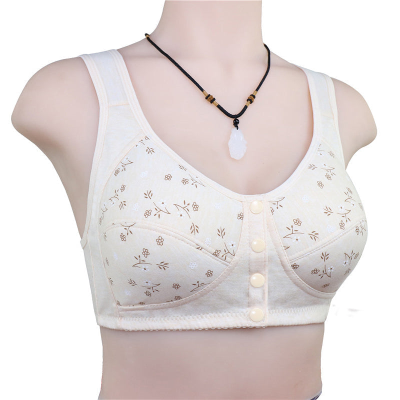 Seamless design of a women's front clasp bra, emphasizing smooth fit and comfort