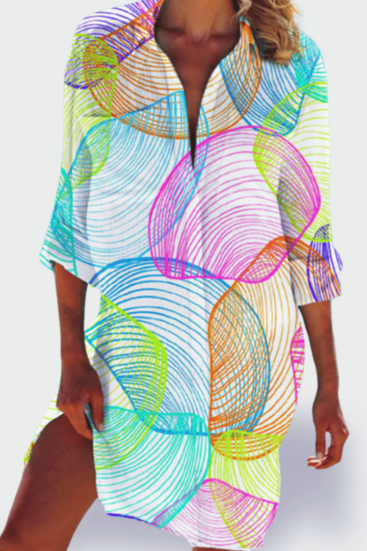 Versatile women's relaxed fit midi dress, perfect for comfortable everyday wear.