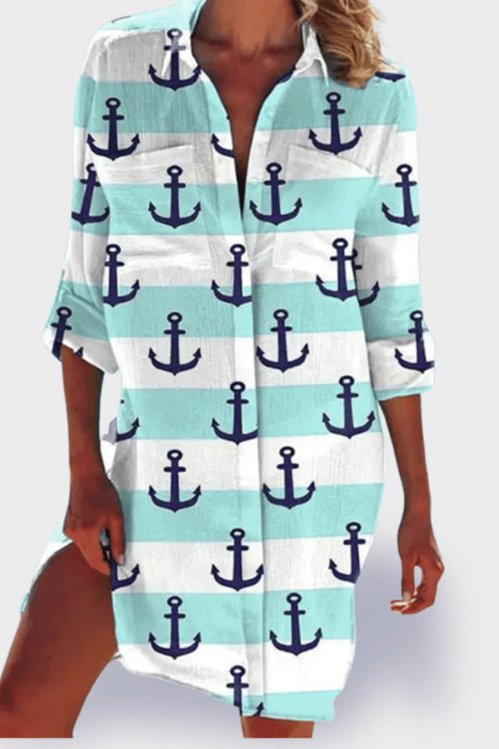 Comfortable women's midi dress with relaxed fit, ideal for versatile summer and casual wear.