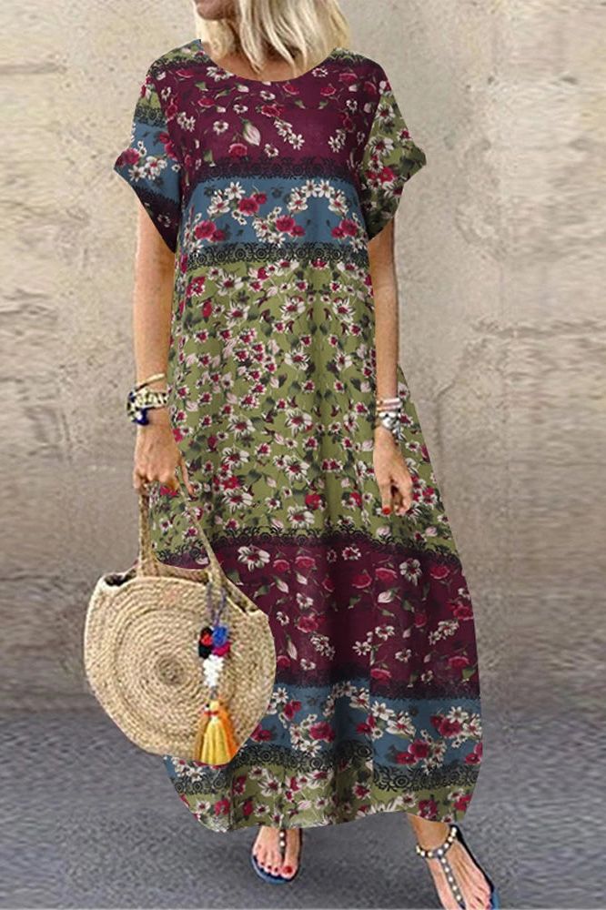 Stylish women's long maxi dress with a relaxed, flowy fit, designed for ultimate comfort & spring fashion.