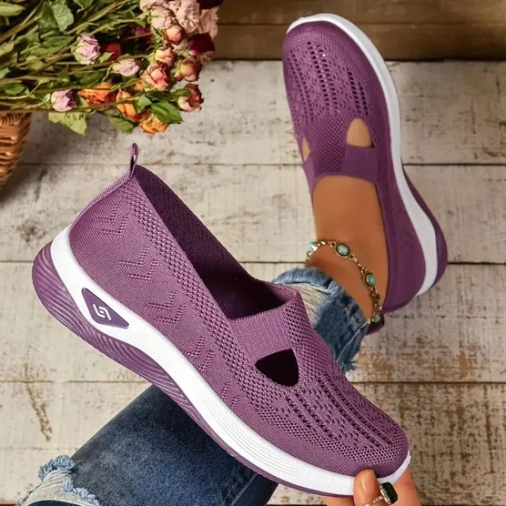 Comfort-focused women's slip-on walking shoes, great for daily casual footwear.