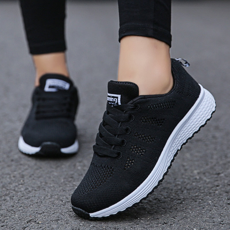 Women's slip-resistant walking sneakers with superior arch support for activewear.