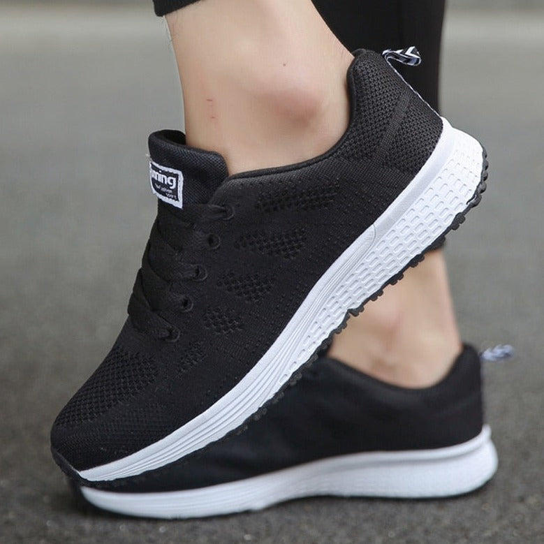 Stylish women's walking sneakers, featuring excellent arch support for comfort.