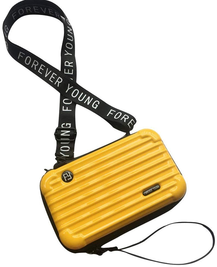 Fashionable women's PVC hard shell mini travel handbag, a chic and secure daily accessory.
