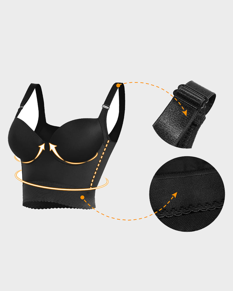 Invisible longline push-up bra for women, seamless shapewear for a smooth silhouette under clothes.