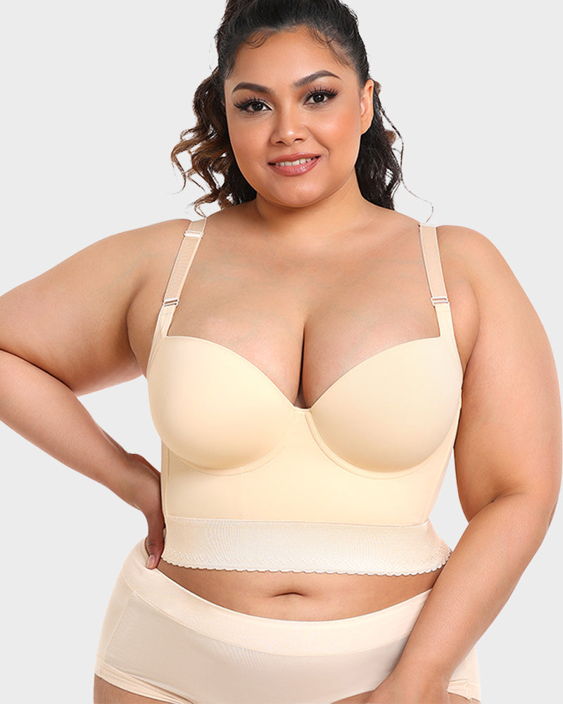 Smooth lines longline push-up bra for women, offering seamless shapewear & comfortable daily wear.