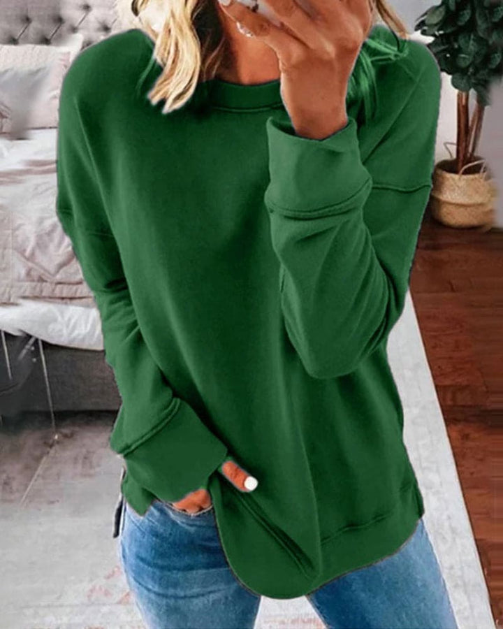 Versatile women's classic sweatshirt, perfect for soft, cozy layering and comfortable casual outfits.