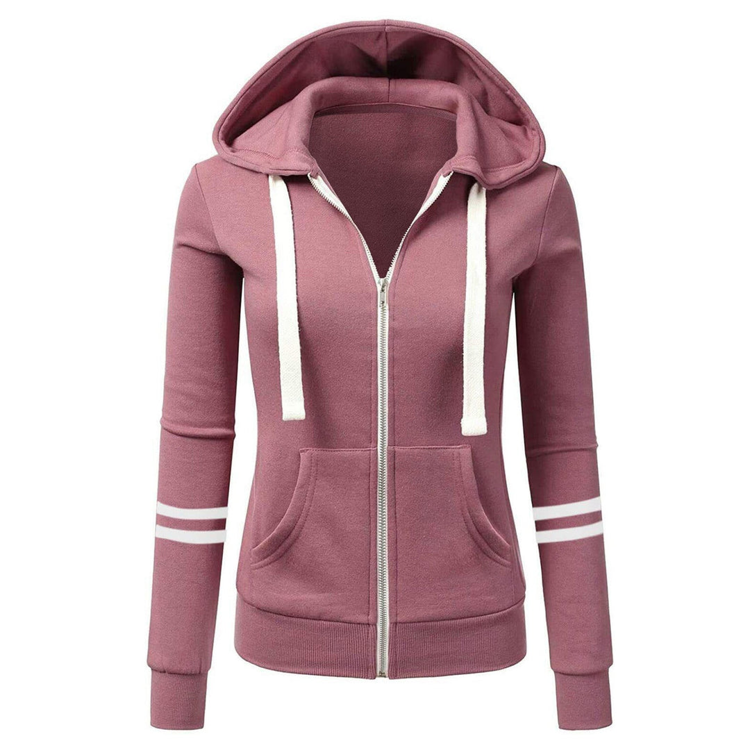 Women's cozy full-zip hoodie, perfect for everyday comfort & layering. Soft hooded sweatshirt for casual wear.