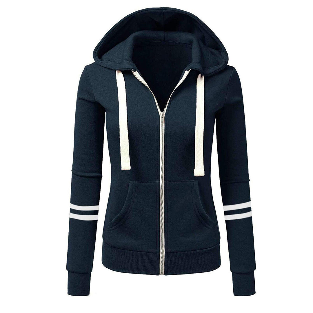 Soft pink women's zip-up hoodie, great for activewear & casual fashion. Everyday comfort hooded sweatshirt.