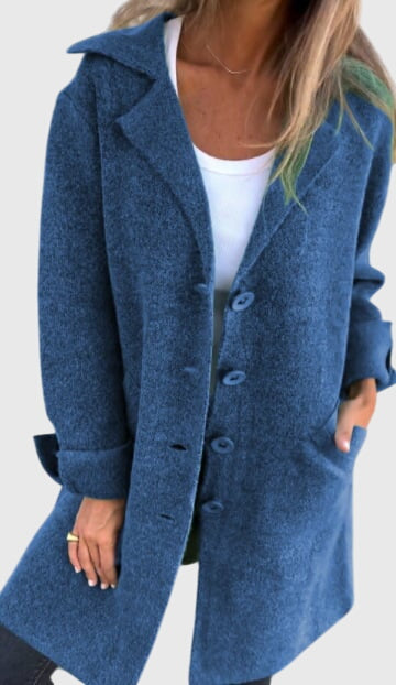 Back view of a Women's Longline Blazer, showcasing its elegant drape and contemporary silhouette.