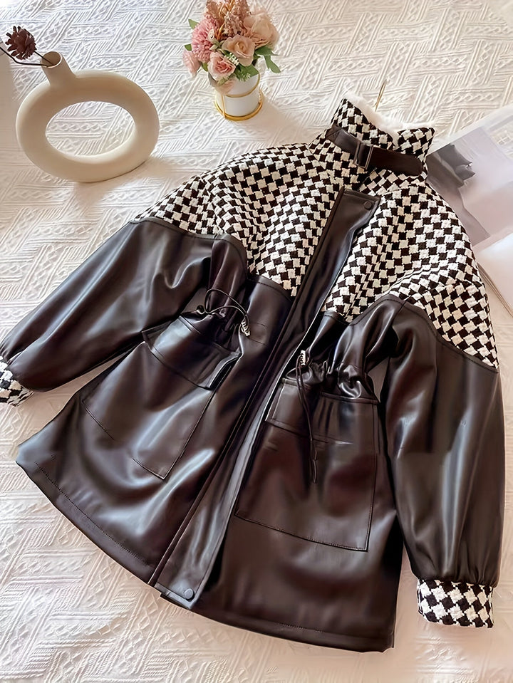 Women's cozy plush winter jacket, Maribel, with stand-up collar & full zip for warmth & style.