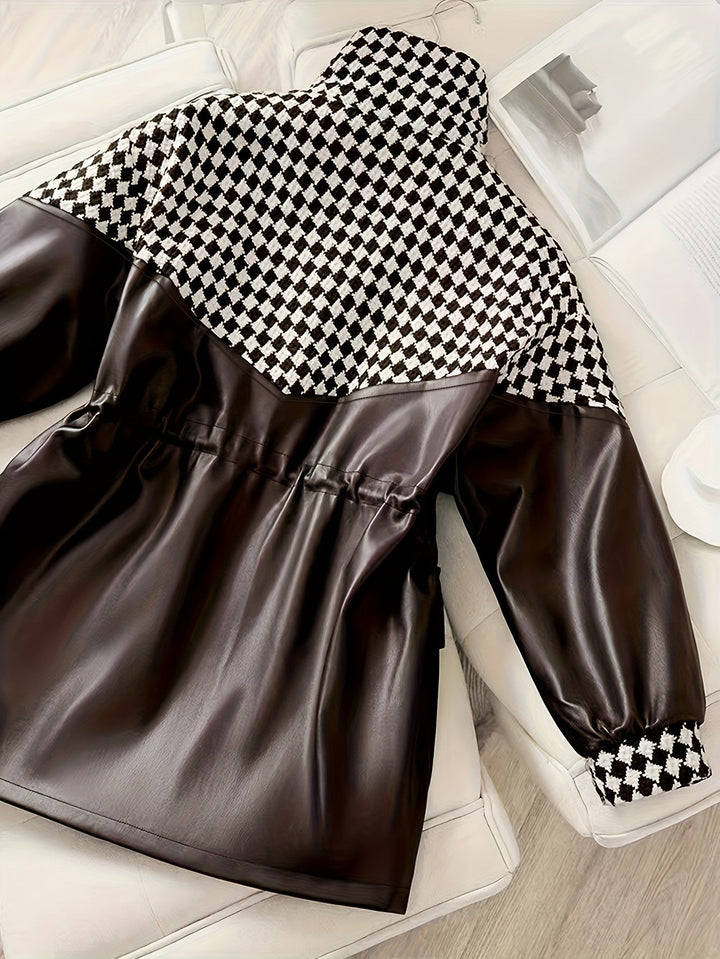 Warm Maribel women's plush jacket, a stand-up collar winter coat for cozy comfort & casual style.