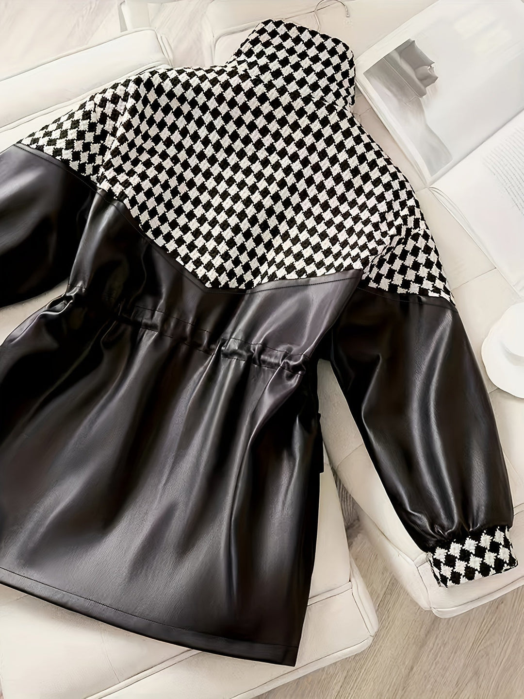 Stylish Maribel women's plush jacket with stand-up collar, perfect cozy outerwear for fall & winter.