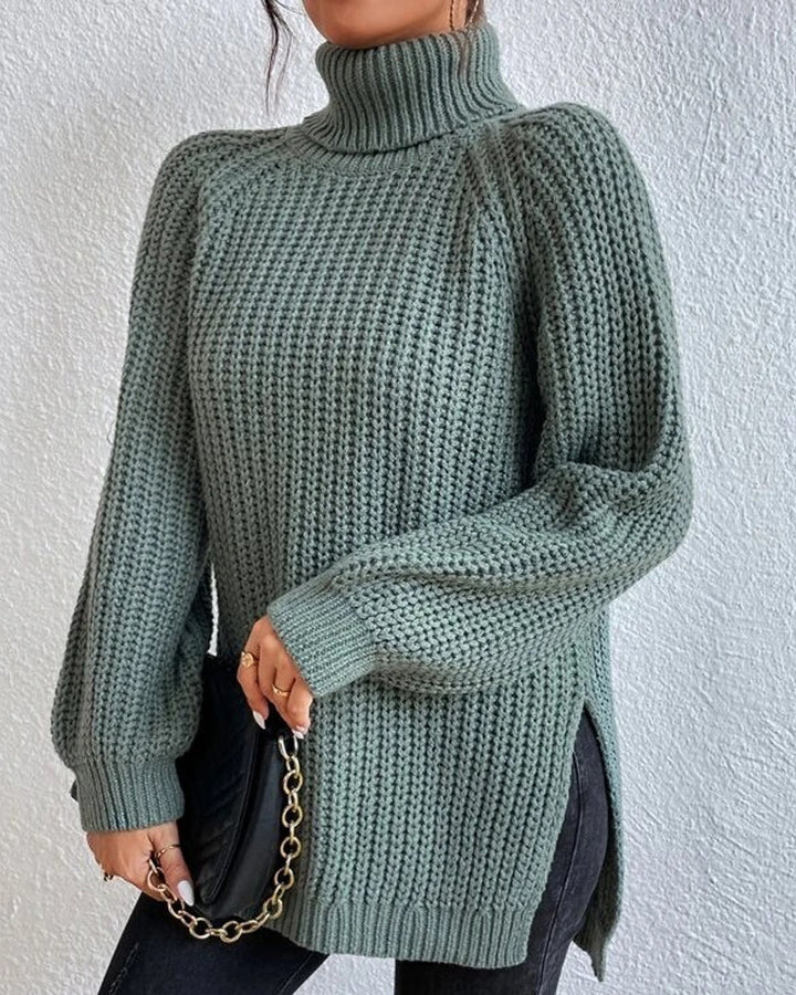 Women's ribbed knit top paired with jeans, illustrating a complete casual wear outfit for fall.
