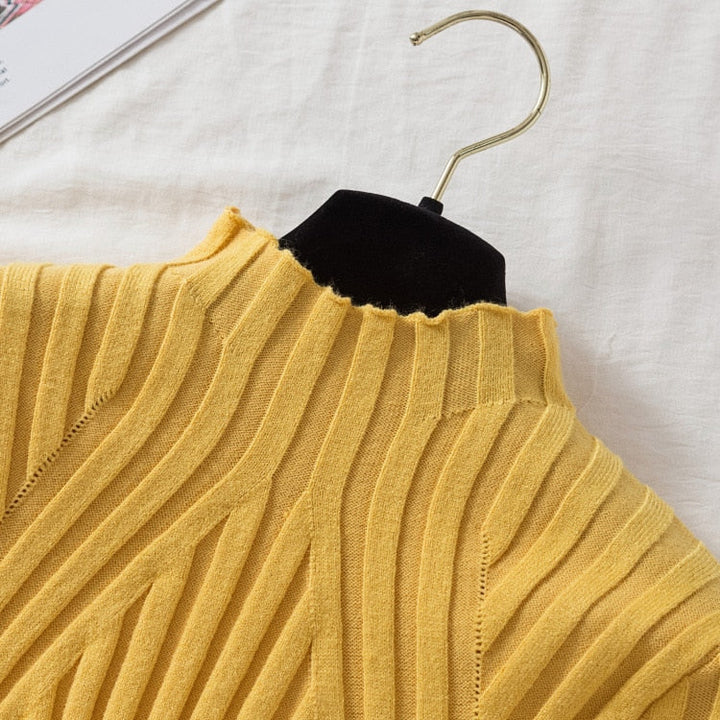 Casual women's roll neck long sleeve top, perfect for everyday comfort and stylish autumn fashion.