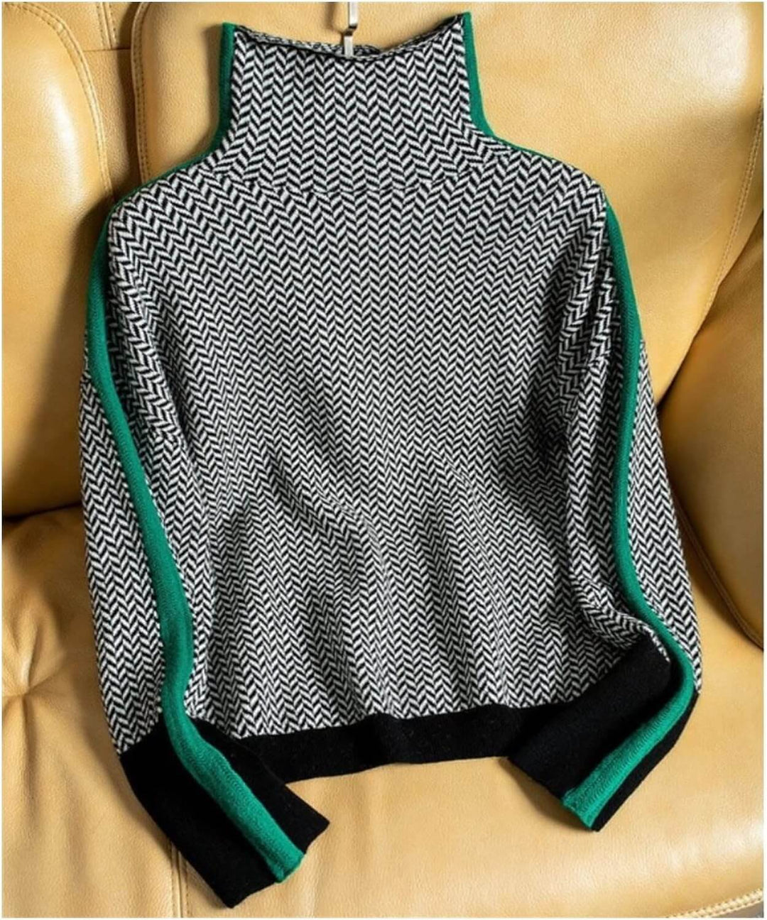 Comfortable women's knitwear: a versatile roll neck sweater designed for warmth and chic winter style.