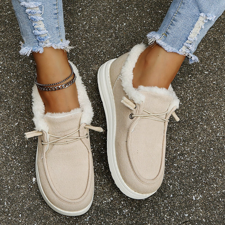 Warm & non-slip women's flat casual shoes, Maren style, perfect for winter comfort & easy slip-on.
