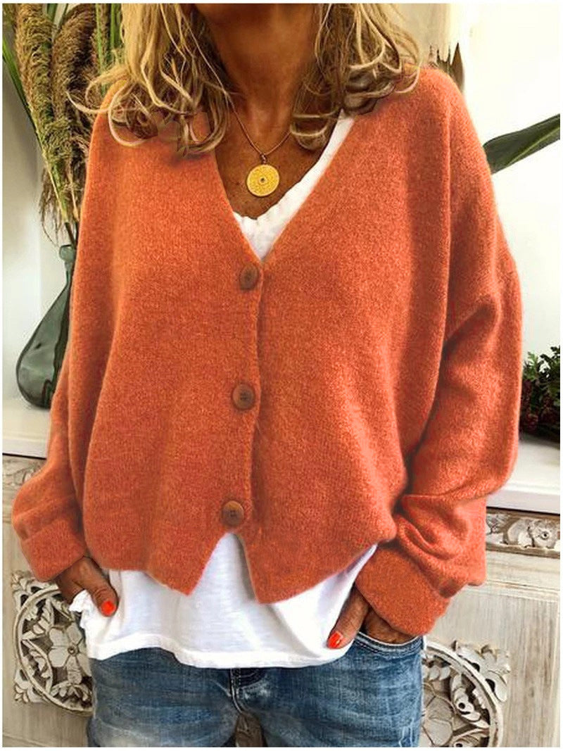 Warm soft women's cardigan for winter & autumn layering, offering everyday comfort & style.