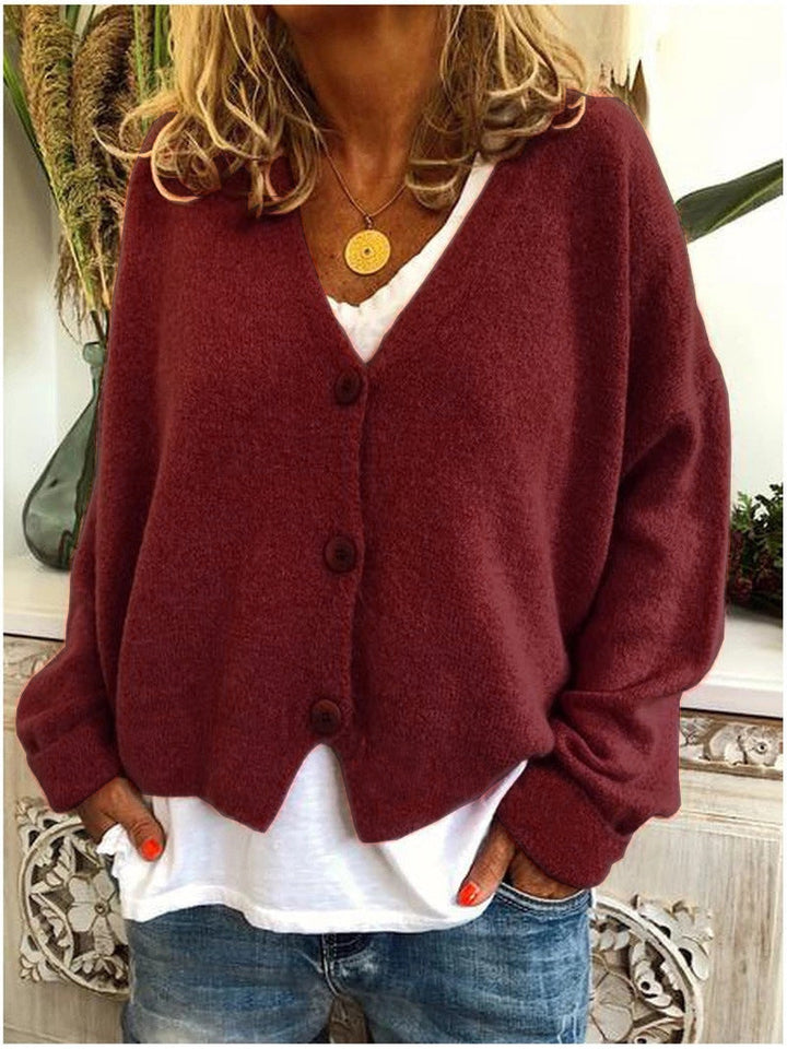 Black women's cozy soft everyday cardigan, essential for versatile fashion & comfort.