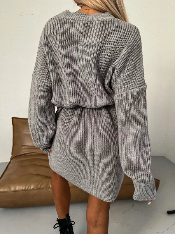 Women's autumn winter striped tunic. Relaxed fit, long sleeve, cozy everyday wear & warm clothing.