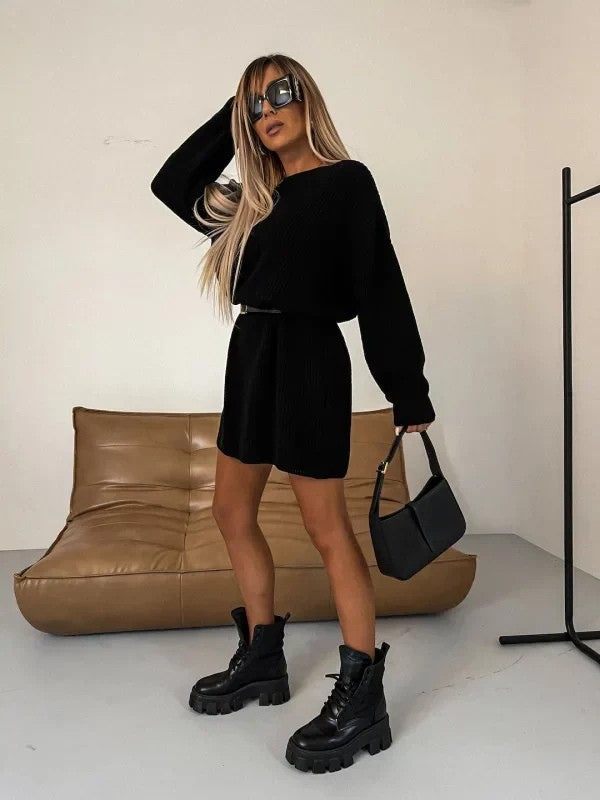 Everyday style women's striped tunic. Comfortable long-sleeve top for autumn & winter, relaxed fit.