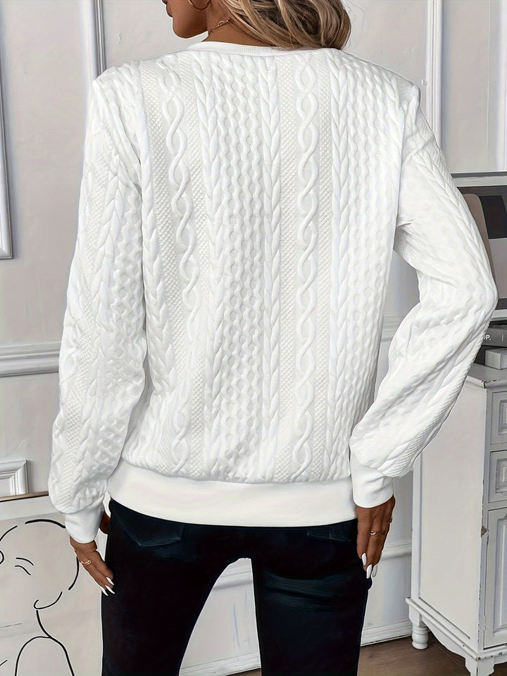 Women's soft knit zippered sweater, a cozy long sleeve top for everyday comfort.