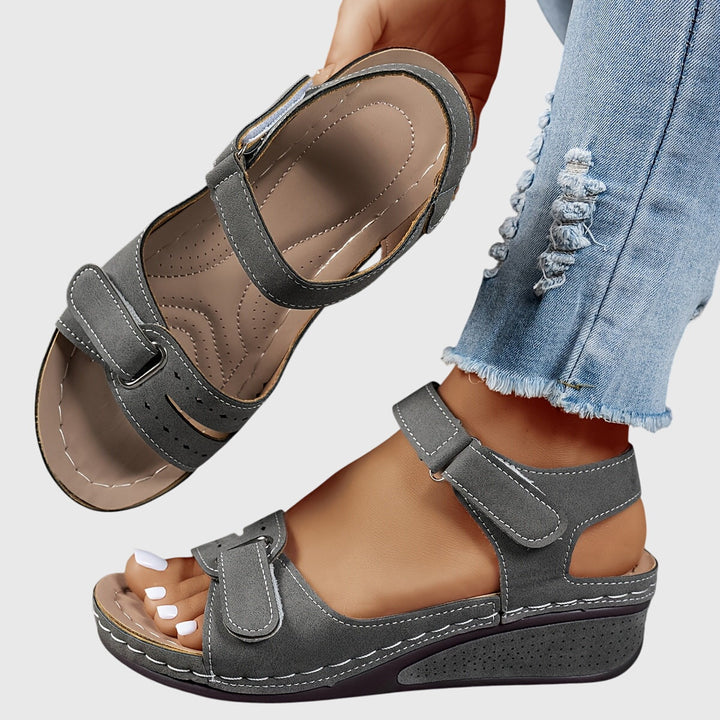 Women's orthopedic comfort sandals with crystal accents, providing foot pain relief and stable everyday wear.
