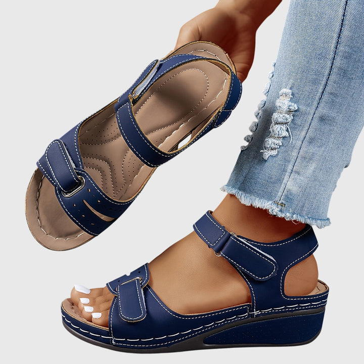 Foot pain relief with these women's orthopedic sandals; lightweight slip-ons with arch support and a stable sole.