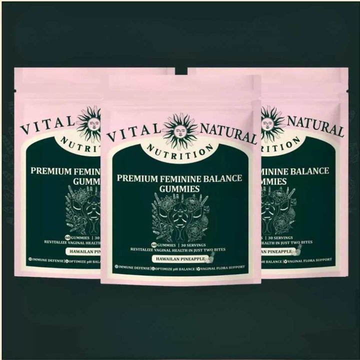 Pineapple-flavored pH balance gummies for women, promoting intimate health, immune support & natural balance.
