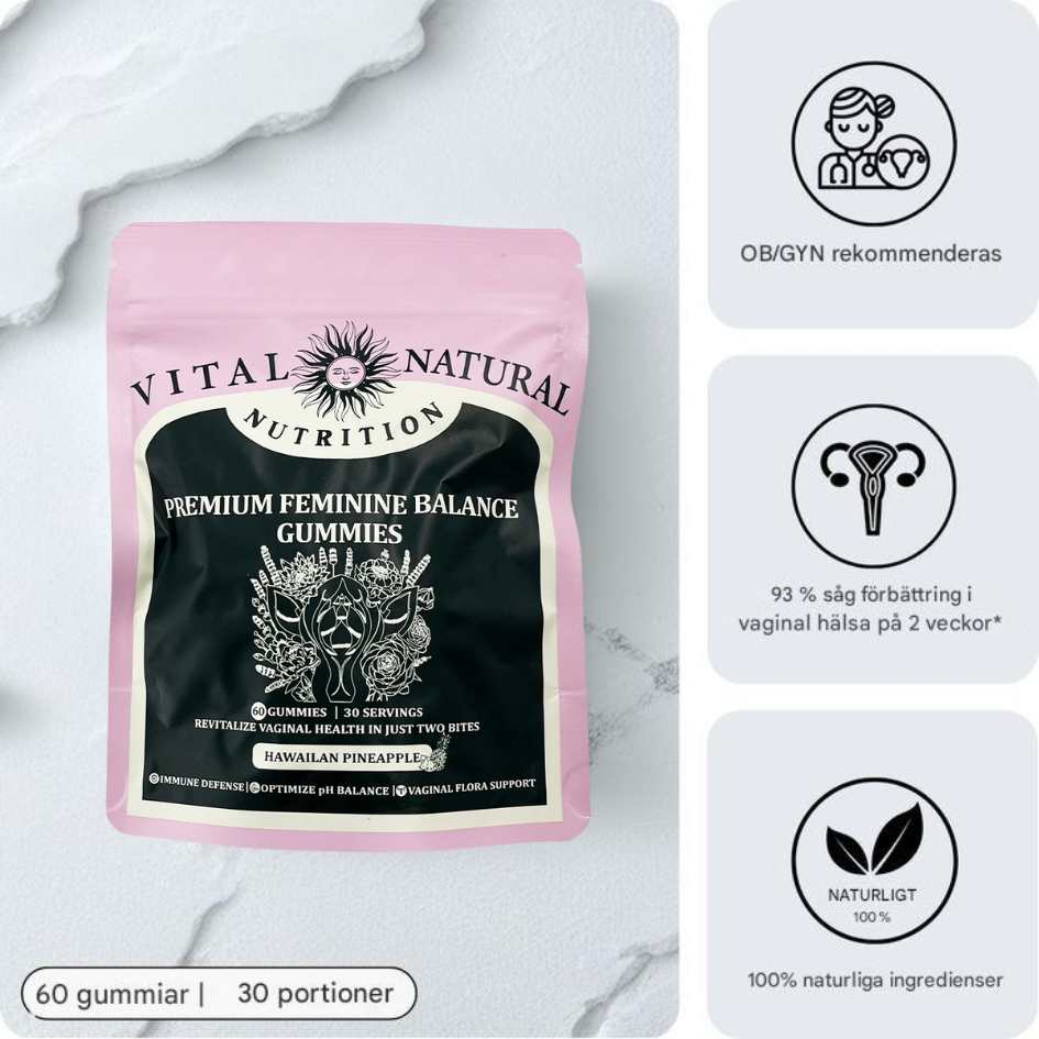 Herbal pH balance gummies for women's daily intimate health, promoting vaginal comfort & immune support.