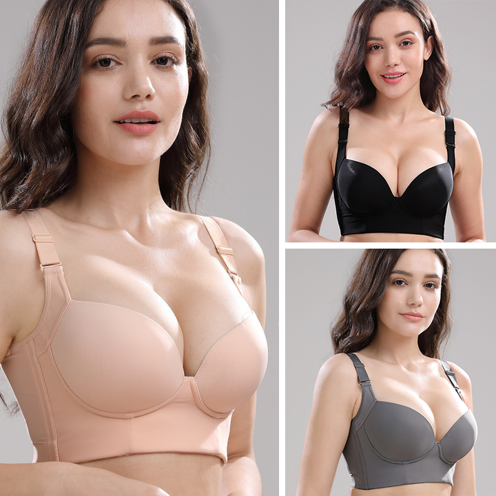 Women's full coverage bra with deep cups, designed for lift and excellent back smoothing