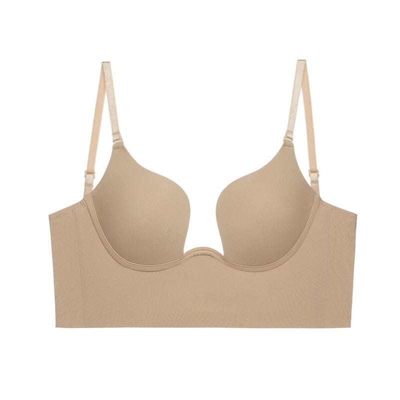Convertible deep U plunge bra, women's backless design for ultimate comfort