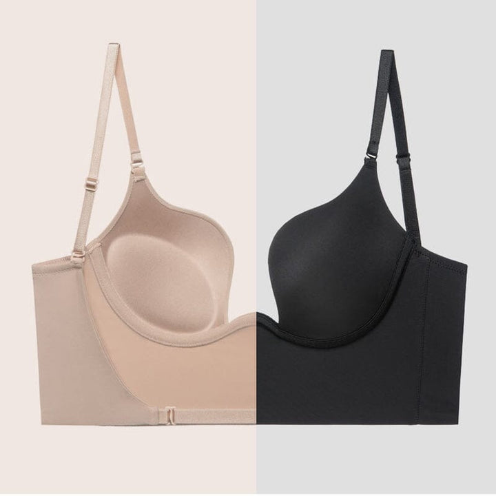 Plunge push up bra for women, backless & deep U cut for versatile wear