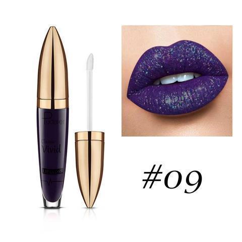 Full face shot of model with Diamond Sparkle Lip Gloss, radiant long-lasting shimmer, beauty makeup