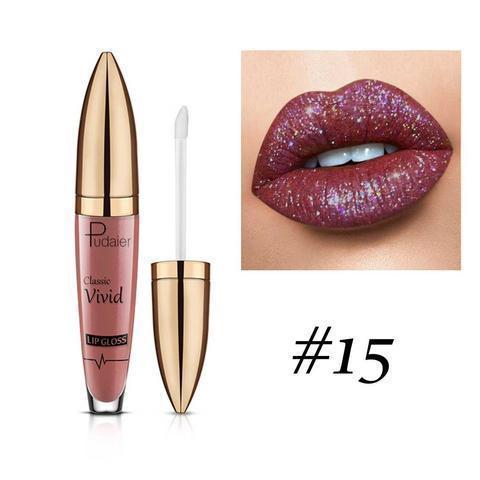 Shimmer particles in Diamond Sparkle Lip Gloss, long-lasting beauty cosmetic, perfect for makeup looks