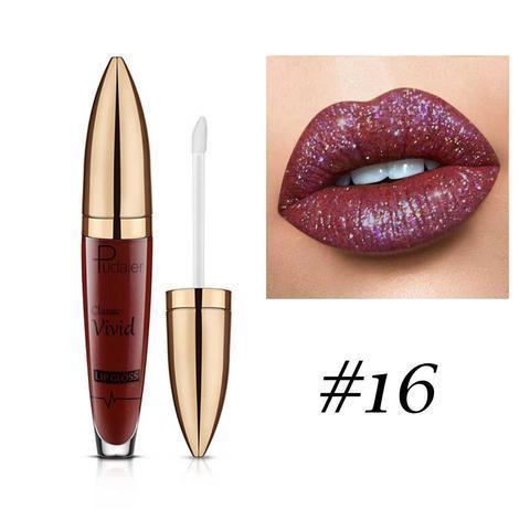 Diamond Sparkle Lip Gloss next to a flower, natural beauty and long-lasting shimmer makeup choice