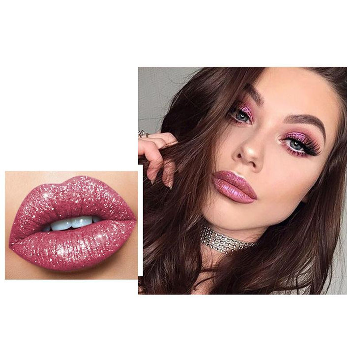 Swirl of Diamond Sparkle Lip Gloss, perfect for a shimmering, long-lasting waterproof lip look