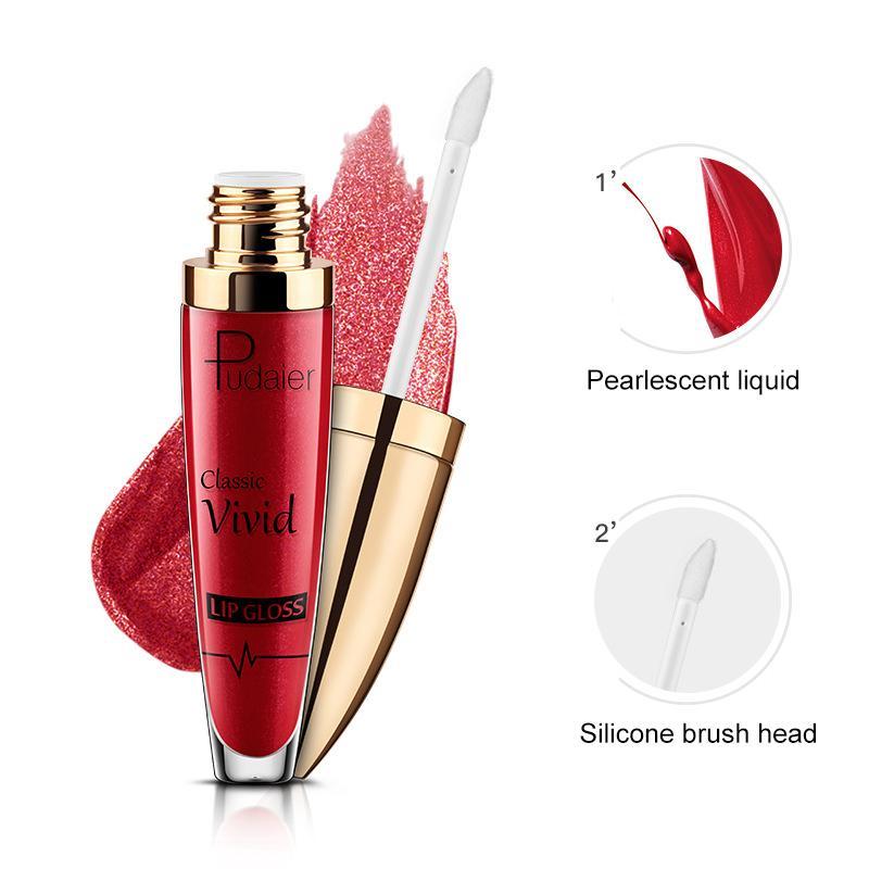 Open tube of Women's Diamond Sparkle Lip Gloss, shiny long-lasting beauty makeup, giftsforher cosmetic