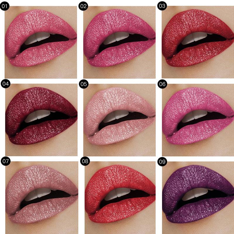 Lipstick set with Diamond Sparkle Lip Gloss, essential long-lasting shimmer makeup & beauty cosmetics