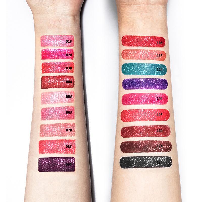 Shimmering effect of Diamond Sparkle Lip Gloss, long-lasting beauty makeup for women, waterproof finish