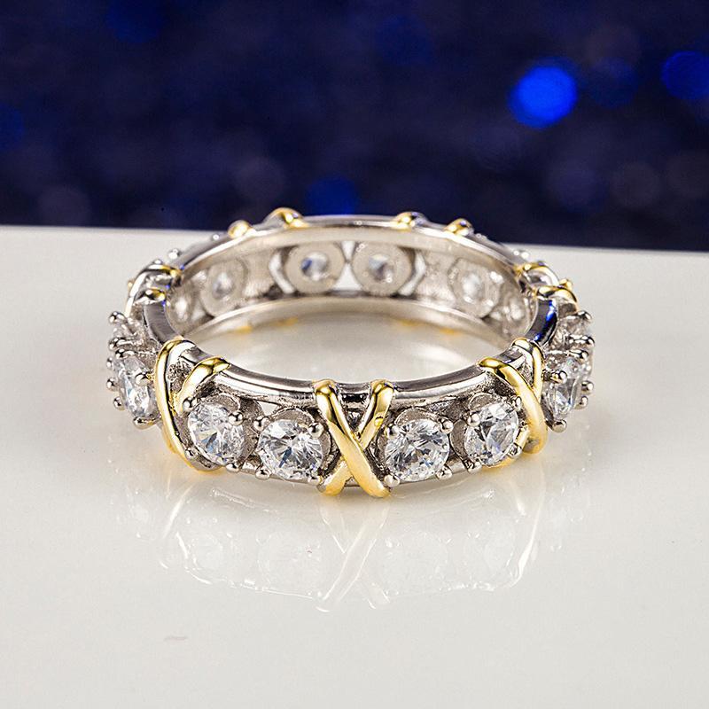 Women's dichroic zircon engagement ring, sparkling jewelry gift