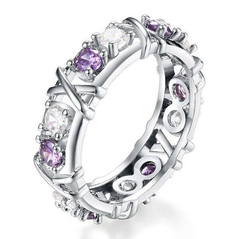 Unique women's dichroic zircon engagement ring, a statement piece