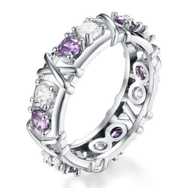 Unique women's dichroic zircon engagement ring, a statement piece