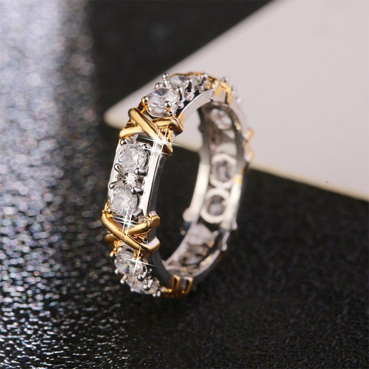 Elegant women's dichroic zircon ring, perfect for engagement