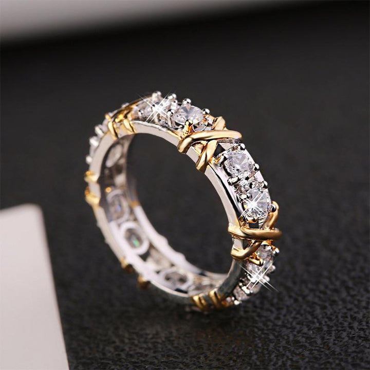 Sparkling dichroic zircon engagement ring for women, fashion jewelry