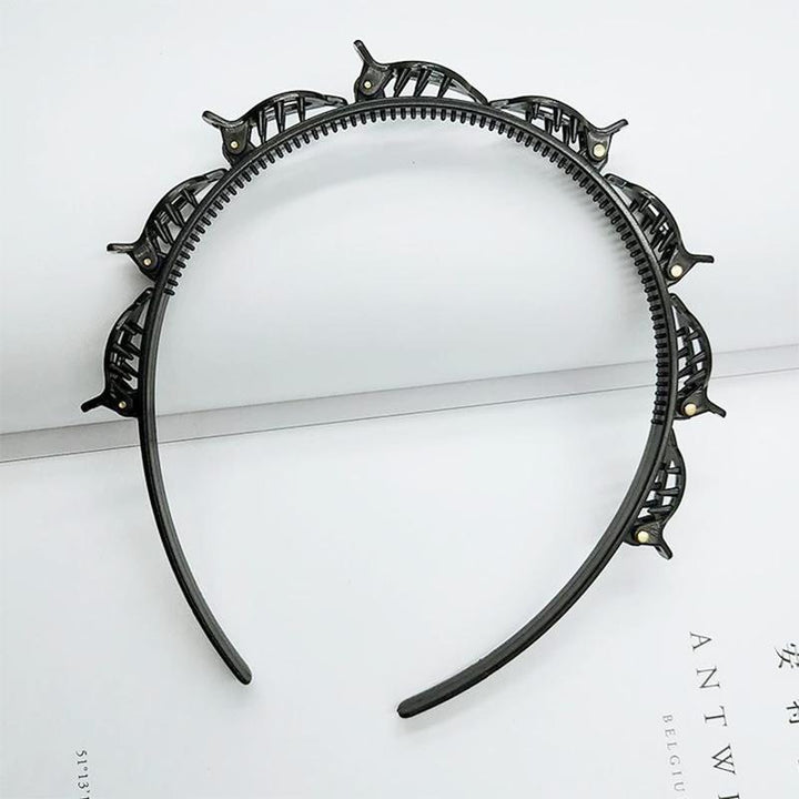 Elegant women's double bangs headband, a convenient hair clip for everyday fashion